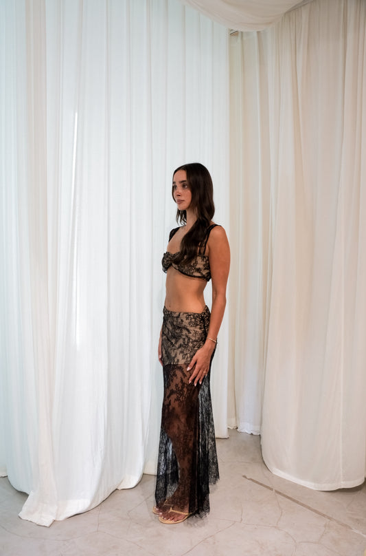 Black lace skirt