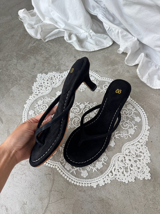 beige heel black