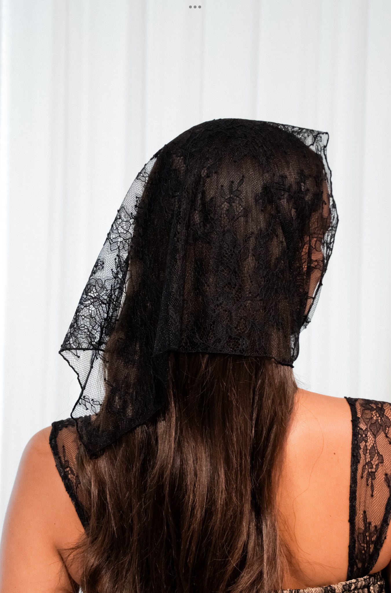 Black lace headscarf